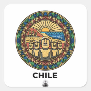 CHILE QUADRATISCHER AUFKLEBER