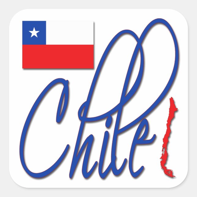Chile Quadratischer Aufkleber (Vorderseite)