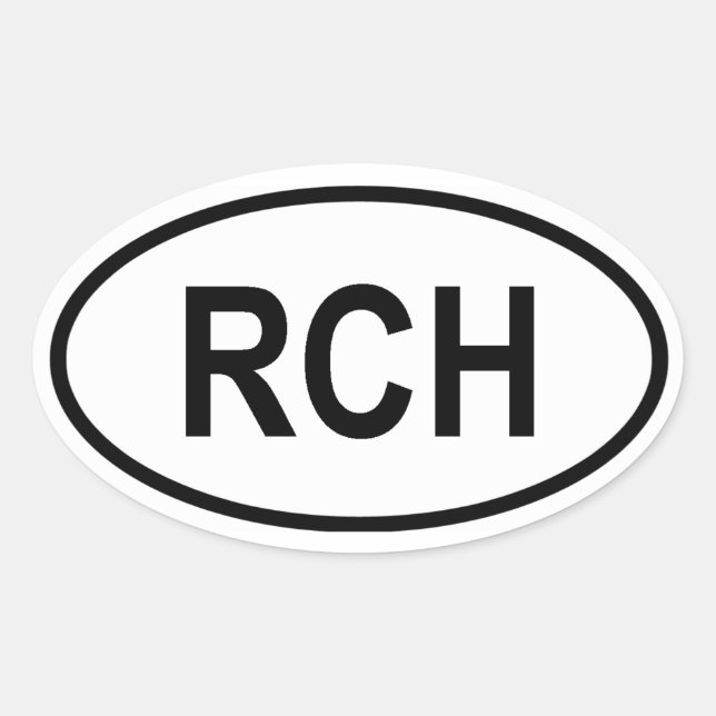 Chile "RCH" Ovaler Aufkleber (Vorderseite)