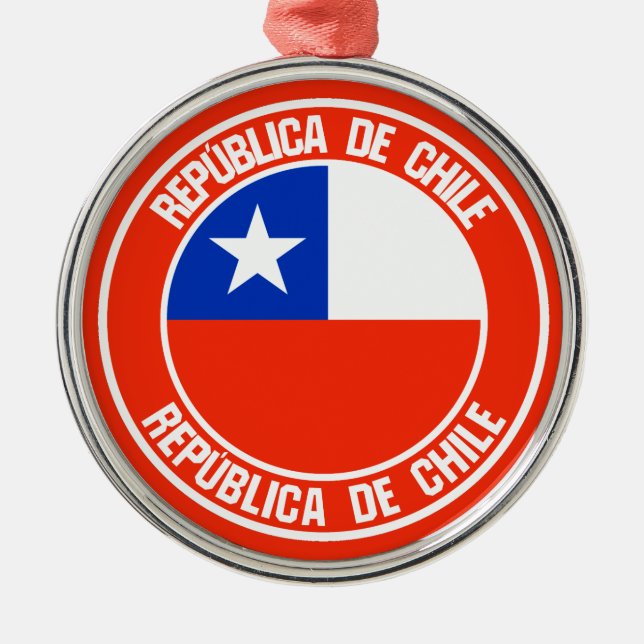 Chile-RundEmblem Ornament Aus Metall (Vorne)