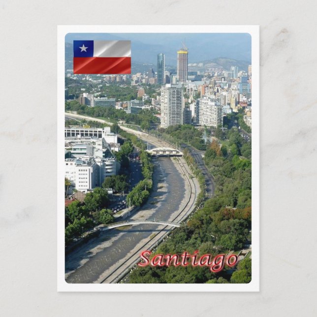 Chile - Santiago - Rio Mapocho - Postkarte (Vorderseite)