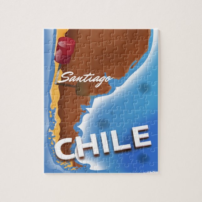 Chile Santiago Vintage Reiseplakat (Vertikal)