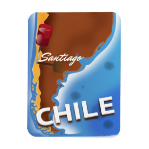 Chile Santiago Vintage-Reiseposter Magnet