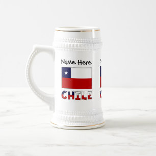 Chile und chilenische Flagge Personalisiert Bierglas