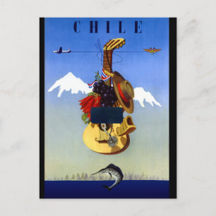 Chile Vintage Reiseposter Postkarte