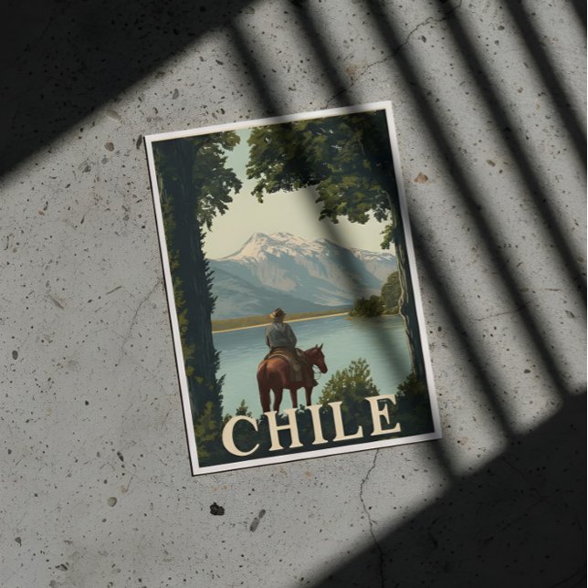 Chile Vintage Travel | Andes Mountain Postkarte (Von Creator hochgeladen)
