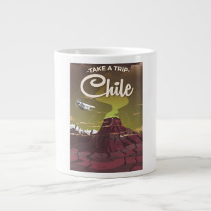 Chile Volcano Vintage Reiseplakat Jumbo-Tasse