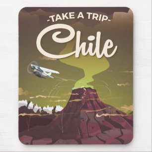 Chile Volcano Vintage Reiseplakat Mousepad