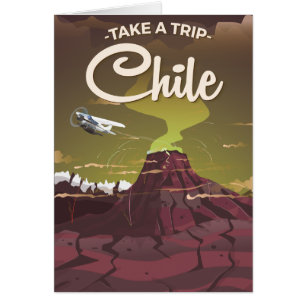 Chile Vulkan Vintage-Reiseposter