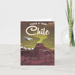 Chile Vulkan Vintage-Reiseposter Feiertagskarte