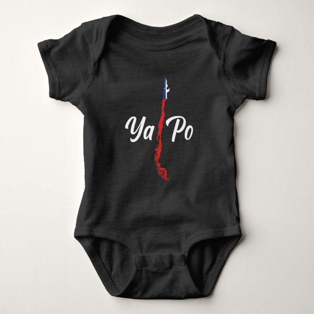 Chile Ya Po Südamerika Karte Chilenische Flagge Baby Strampler (Vorderseite)
