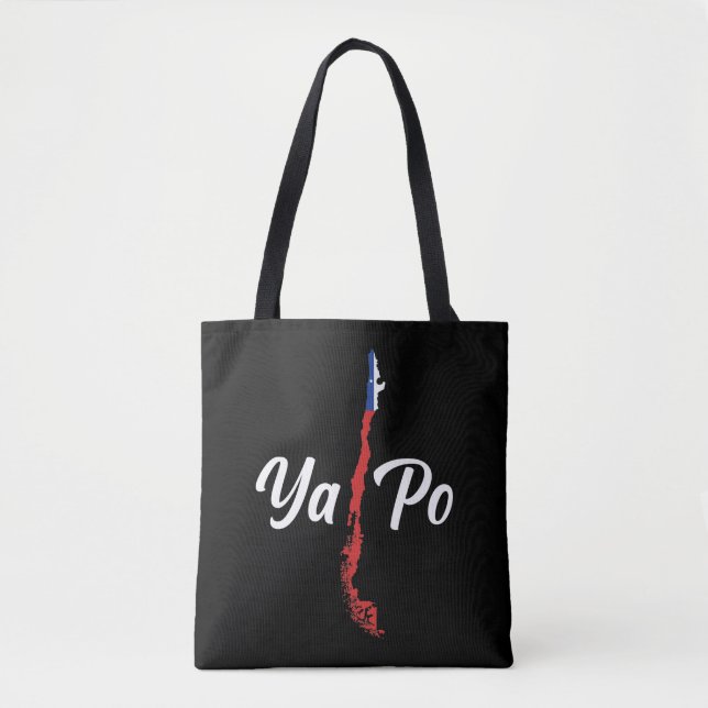 Chile Ya Po Südamerika Karte Chilenische Flagge Tasche (Vorderseite)
