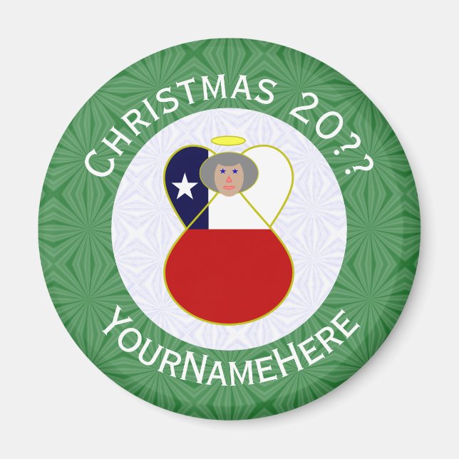 Chilean Angel Christmas Abuela Flag Personalisiert Magnet (Vorne)