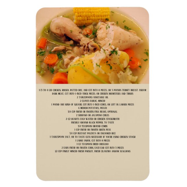 Chilean Cazuela de Ave Recipe Magnet (Vertikal)