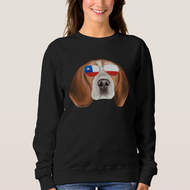 Chilean Flag Beagle Dog Chile Pocket Sweatshirt (Vorderseite)