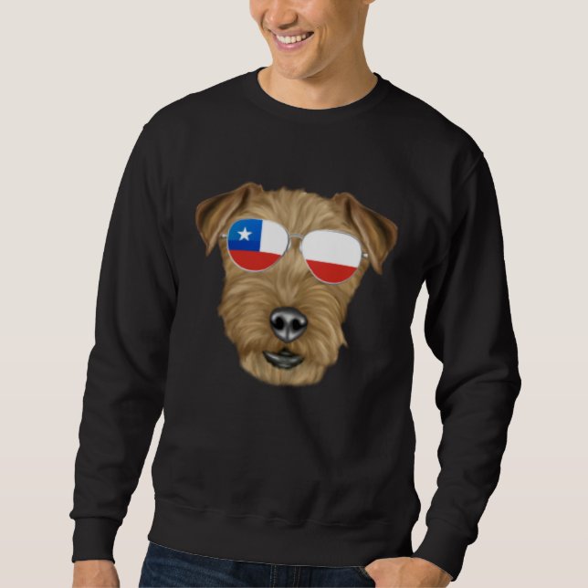 Chilean Flag Lakeland Terrier Dog Chile Pocket Sweatshirt (Vorderseite)