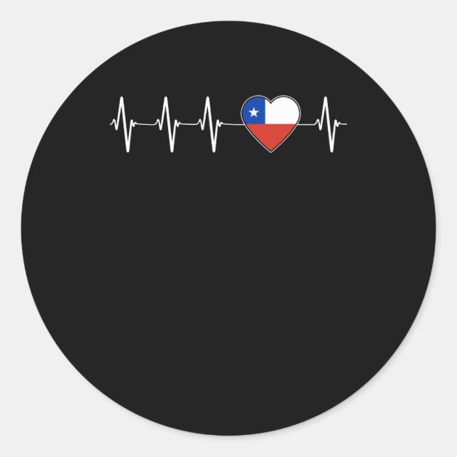 Chilean Heartbeat I Liebe Chile Flaggenstaat Runder Aufkleber (Vorderseite)