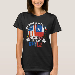 Chilenisch-amerikanisches Patriot-Herz stammt von T-Shirt