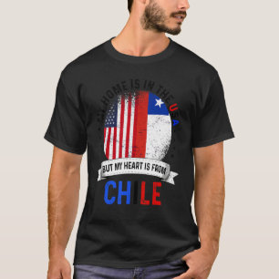 Chilenisch-amerikanisches Patriot-Herz stammt von T-Shirt