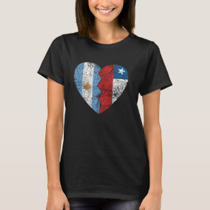 Chilenisch Argentinische Flagge Herz  Argentinien  T-Shirt