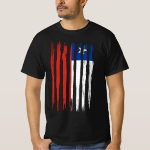 Chilenische Flagge mit bürstenstrukturiertem Pinse T-Shirt