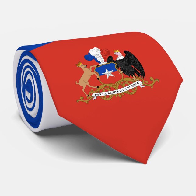 chilenische Flagge und -mäntel, Flagge des Chilen Krawatte (Gerollt)