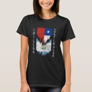 Chilenische Flaggen gepeitschter Torn Chile Guatem T-Shirt