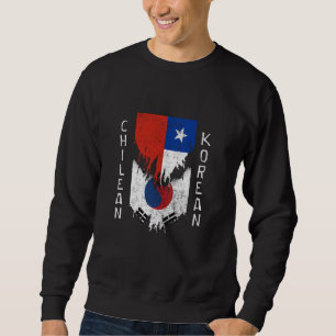 Chilenische koreanische Flaggen rissen Torn-Chile  Sweatshirt