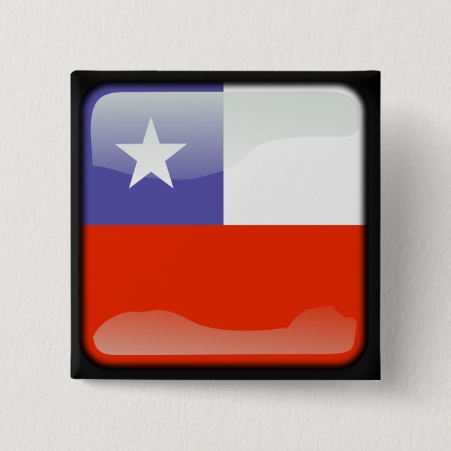 Chilenische Polierflagge Button (Vorderseite)