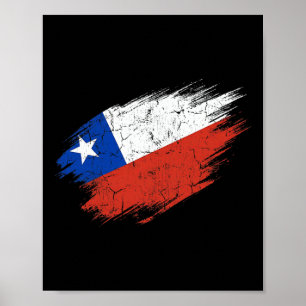 Chilenischer Fußballfan zerfetzte Flagge Nationals Poster