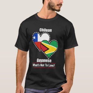 Chilenischer Guyanese Herz Flaggen Was gibt es nic T-Shirt