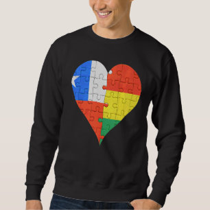 Chilenisches Flaggenherz Sweatshirt