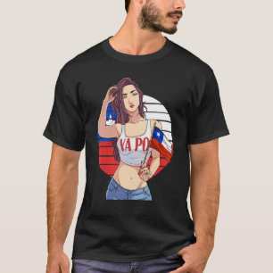 Chilenisches Mädchen Latino Stolz Chile Flagge S T-Shirt