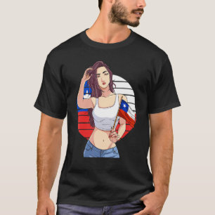 Chilenisches Mädchen Latino Stolz Chile-Flagge Sto T-Shirt