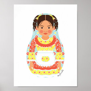 Chilenisches Matrjoschka-Plakat Poster