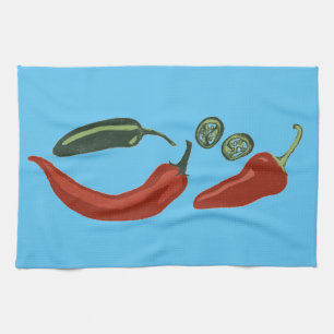 Chiles épicés jalapeno serviette de cuisine