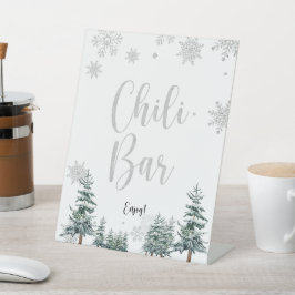 Chili Bar Silber Winter Babyduschzeichen Sockelschild