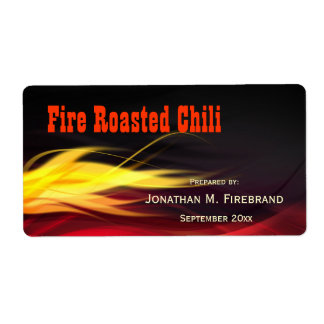 Chili brossé Flames ou Étiquette de magasin
