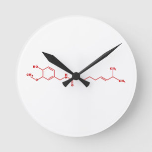 Chili Capsaicin Molecular Chemical Formula Runde Wanduhr
