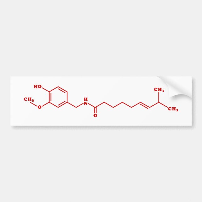 Chili Capsaicin Molekulare Chemische Formel Autoaufkleber (Vorne)