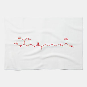 Chili Capsaicin Molekulare Chemische Formel Geschirrtuch