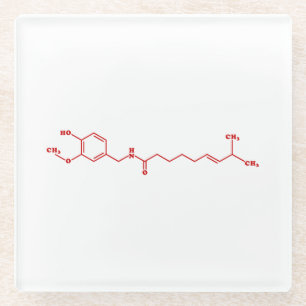 Chili Capsaicin Molekulare Chemische Formel Glasuntersetzer