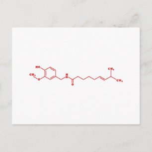 Chili Capsaicin Molekulare Chemische Formel Postkarte