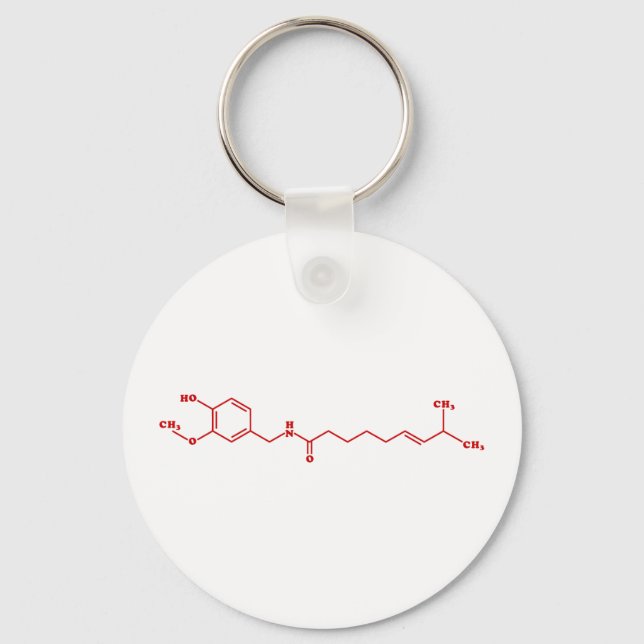 Chili Capsaicin Molekulare Chemische Formel Schlüsselanhänger (Vorderseite)