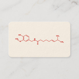 Chili Capsaicin Molekulare Chemische Formel Visitenkarte