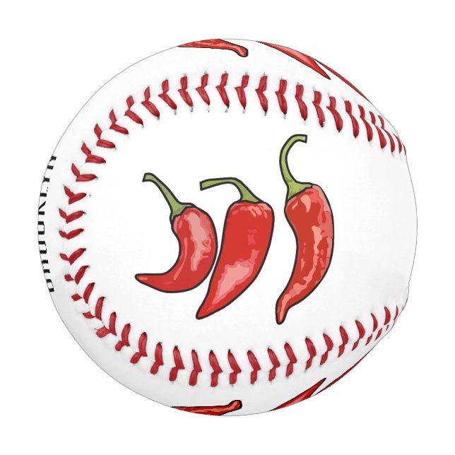 Chili-Cartoon-Abbildung Baseball (Vorderseite Links)