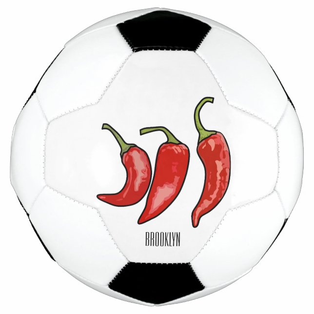 Chili-Cartoon-Abbildung Fußball (Vorderseite)