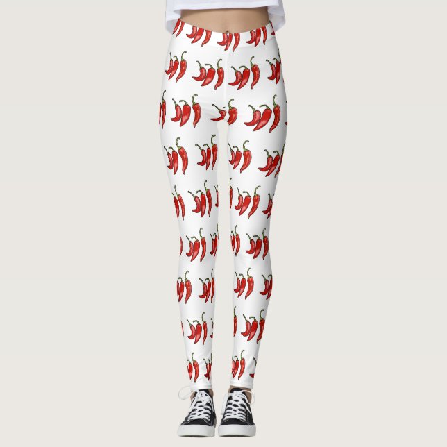Chili-Cartoon-Abbildung Leggings (Vorderseite)