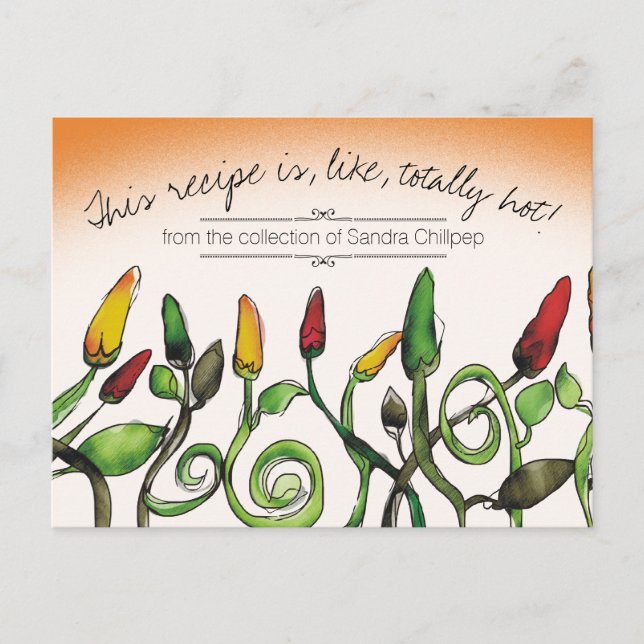Chili Chile Paprikaschoten Mexikanische Kochkarte Postkarte (Vorderseite)