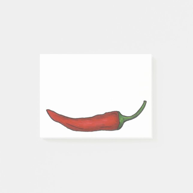 Chili Chile Pepper Gemüsepflanze Veggie Post-it Klebezettel (Vorderseite)
